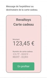 E-carte cadeau Revaltoys