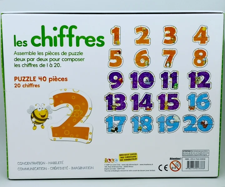 Puzzle les chiffres Le livre Club