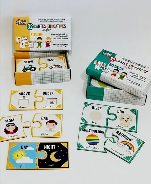 Cartes éducatives anglais JEUX 2 MÔMES