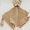 Doudou plat Ours beige Carré blanc