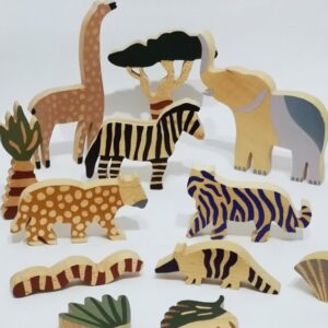 Set de 12 figurines Safari en bois Ferm Living