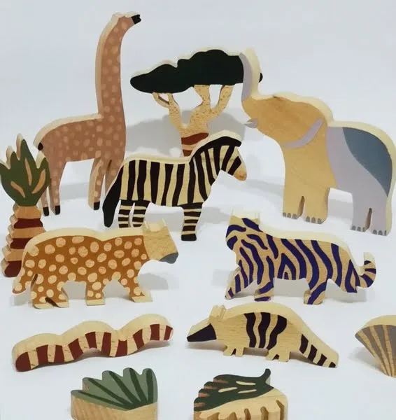 Set de 12 figurines Safari en bois Ferm Living