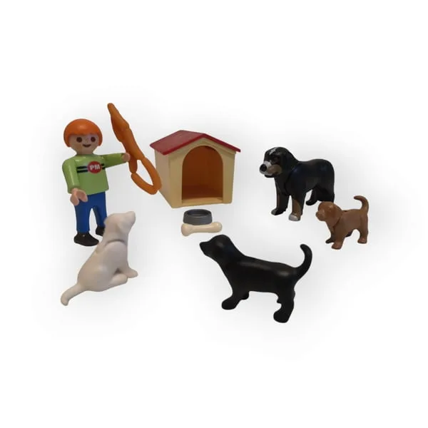 Enfant avec famille de chiens Playmobil 4498