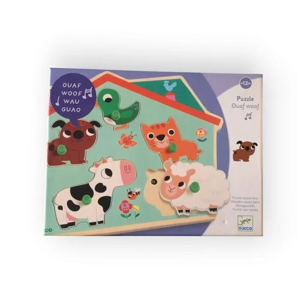 Ouaf woof Puzzle sonore Djeco