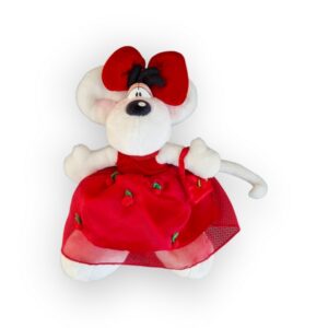 Peluche Diddl Diddlina en robe rouge à fleurs