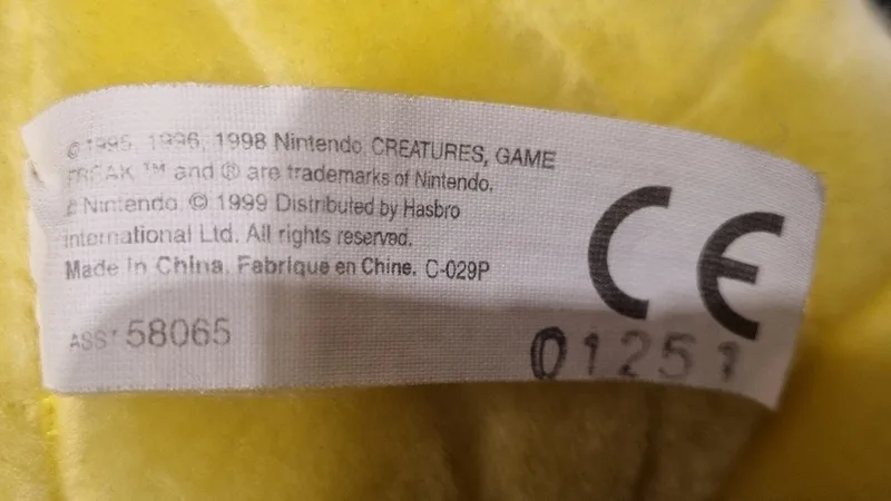 Peluche Pikachu 1998