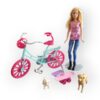 Barbie à vélo avec ses chiens Mattel