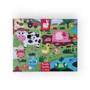Puzzle géant tactile les animaux de la ferme Janod
