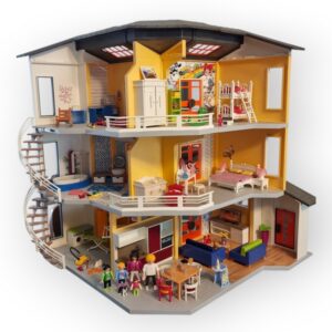 Maison moderne PLaymobil 9266 aménagée
